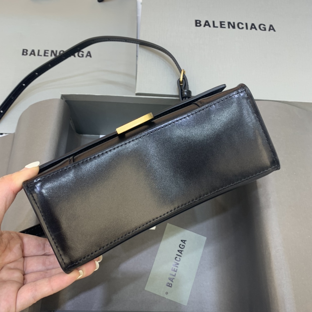 Balenciaga Hourglass XS Handbag Graffiti Shoulder Bag Black/Gold